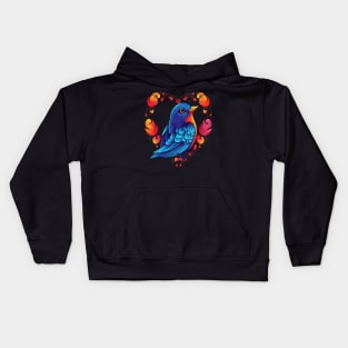 Eastern Bluebird Valentine Day Kids Hoodie